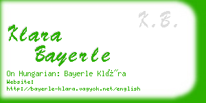 klara bayerle business card